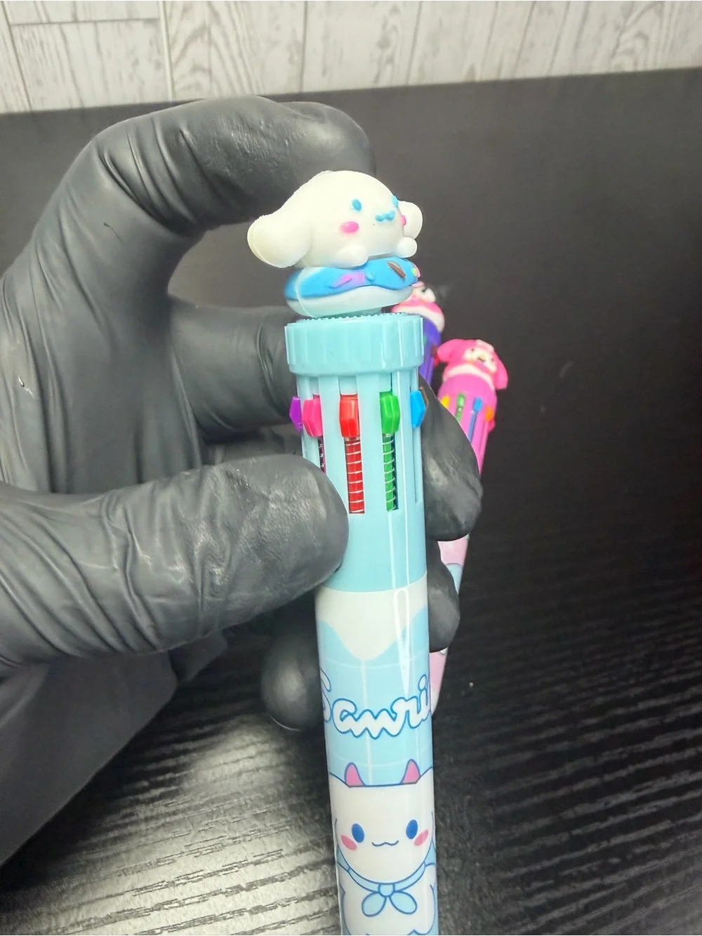 3 NEW Sanrio Pastel Multi-Ink Character Pens - Blue, Purple, Pink